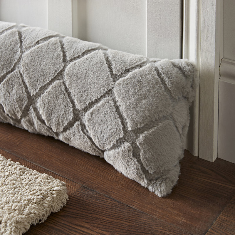Cosy Diamond Door Draught Excluder, Silver Grey