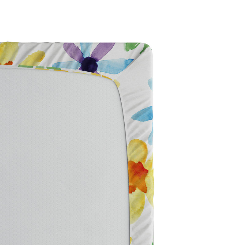 Microfiber Floral Fitted Sheet, Full Fitted Sheet