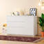 Commode de chambre de 47 po à 4 tiroirs, commode de chambre en panneau de fibres à densité moyenne blanc avec porte simple