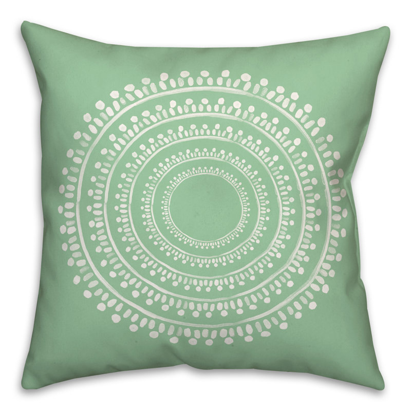 Medallion Outdoor Throw Pillow, Green, 20" x 20"