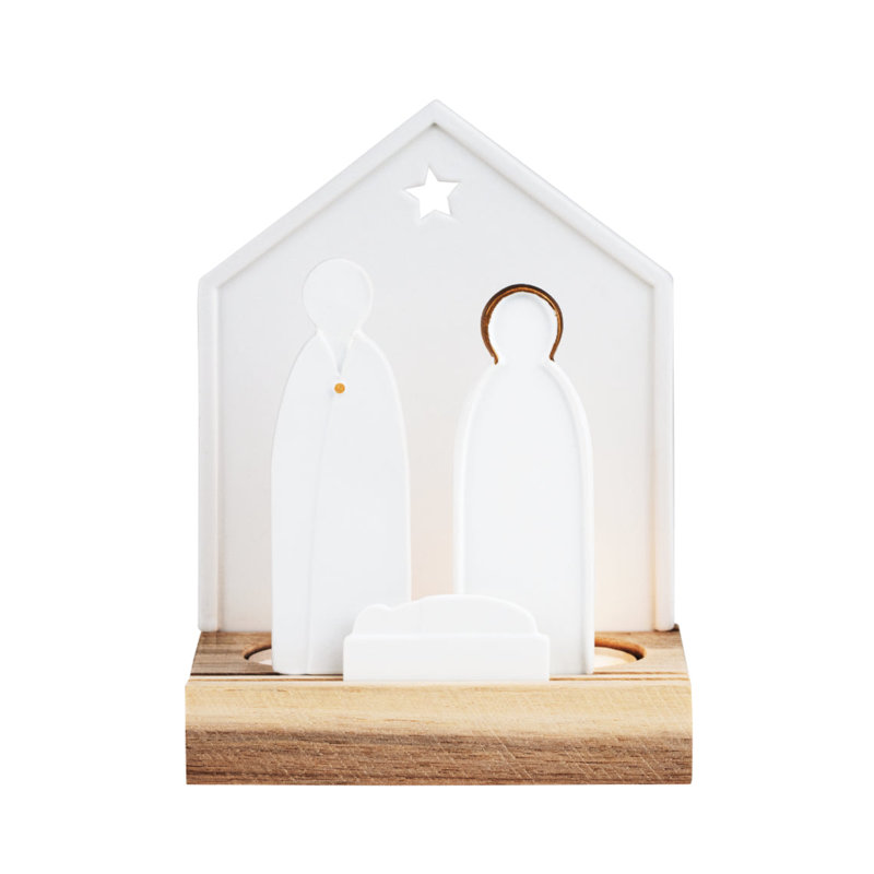 Christmas Nativity Set - Porcelain and Wood