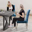 Chaises de salle à manger modernes avec revêtement en velours moelleux, pieds robustes en acier inoxydable et ressorts en forme de S - Support ergonomique pour la salle à manger, la cuisine et le bureau-1044597447
