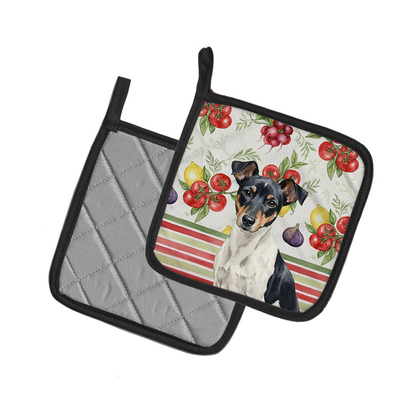 Paire de marmites noires et blanches Rat Terrier