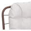 Banc à bascule d'extérieur résistant aux intempéries avec coussin luxueux pour jardin, balcon ou terrasse, structure en acier, mousse épaisse marron
