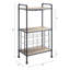 Élégant support à vin en chêne antique et gris sable, 3 modèles compacts, peut contenir 18 bouteilles, porte-gobelet, s'adapte à n'importe quel support rustique intérieur de la maison avec une fabrication grise et pratique, crée une sensation chaleureuse