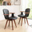Karez 21.2" W Faux Leather Swivel Modern Dining Chair-175092786