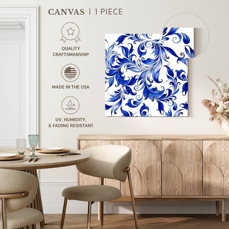 Motif floral abstrait Kerner, H 16 po x l 16 po
