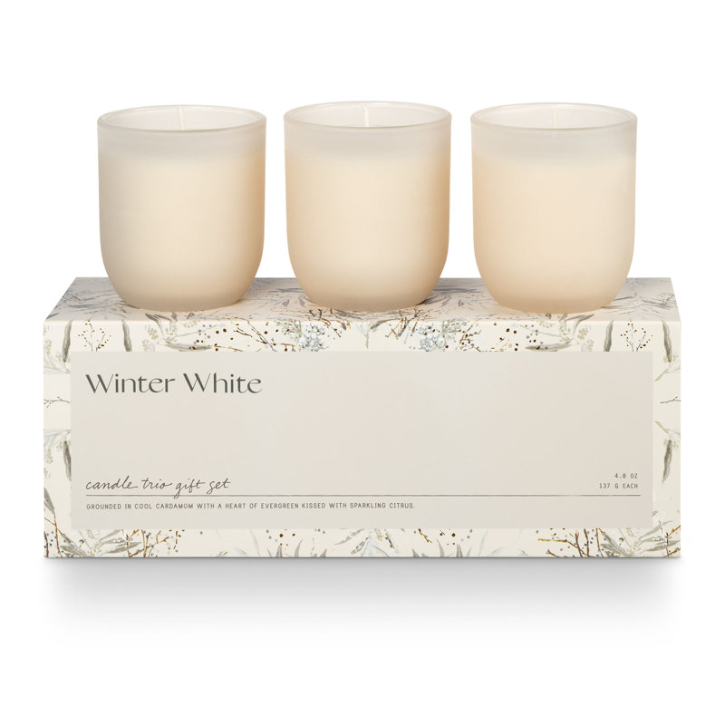 Winter White Soy Scented Votive Candle Trio Set