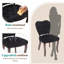 Chaise de salle à manger capitonnée et rembourrée en tissu de bois clouté (ensemble de 6)-1058267079
