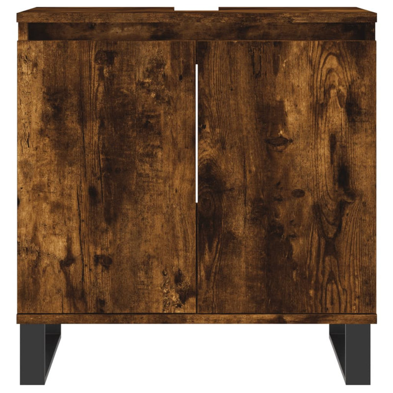 Mariapaula Floor Mounted Bathroom Cabinet, Smoked Oak