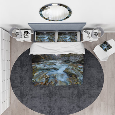 Ensemble de housse de couette à eau bleu