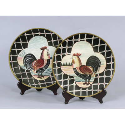 Caenada 2-Piece Rooster Plate Set