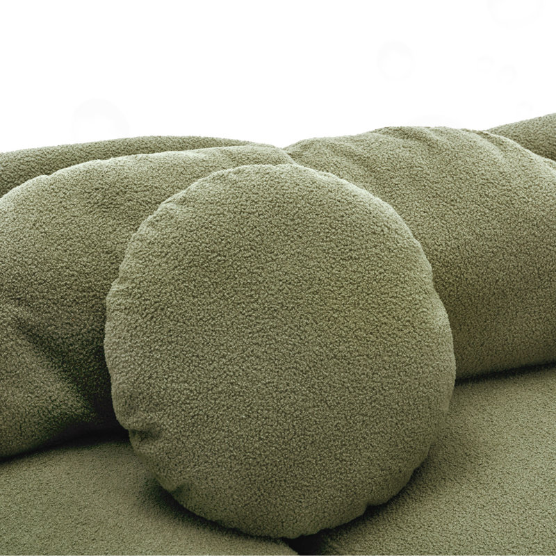 Canapé modulaire en velours Lamb, Velours vert