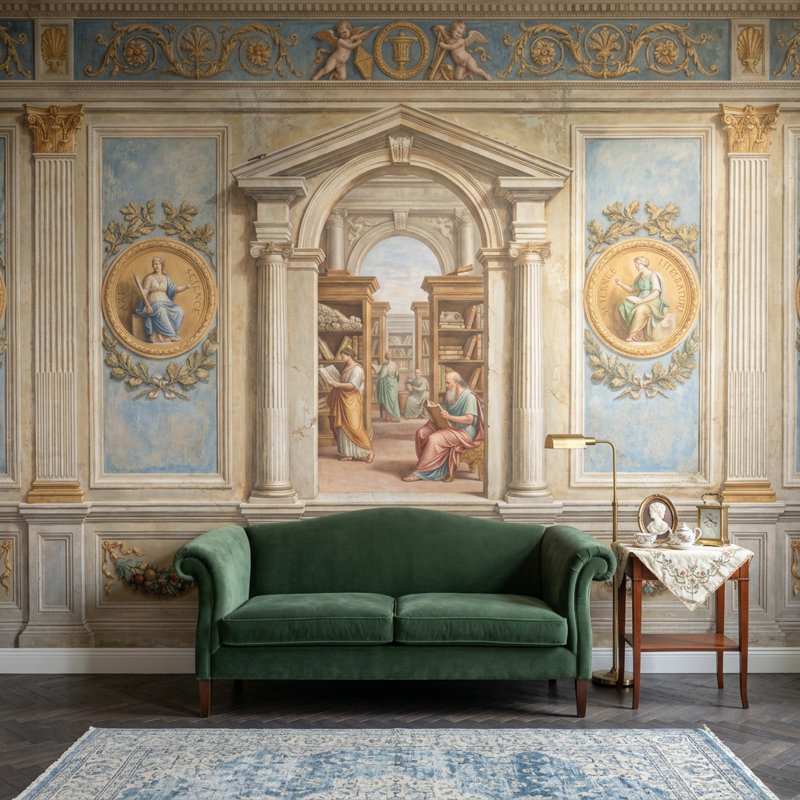 Décoration murale architecturale décorative murale Trompe Loeil, Non tissé, 160 po x 108 po
