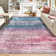 Leyat Washable Abstract Rug Ombre Distressed Non Slip Stain Resistant Low Pile Indoor Carpet
