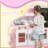 Qaba Play Kitchen, Kids Kitchen Playset Pretend Play Toy Kitchen with Play Phone, Chalkboard, Towel Rack, Ice Maker, 5 Accessories, Storage Space, Microwave & Sink, Gift for 3-8 Years, Pink-104311744