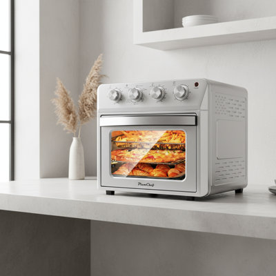 27.5qt Air Fryer Oven, 6-in-1 Countertop Convection Toaster | Bake, Broil, Dehydrate, 1600w Stainless Steel  |gift Idea