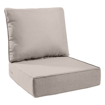 Outdoor Chair Cushions 2-Piece 21 X 22 + 22 X 24 In. Deep Seat And Backrest Cushion Set For Patio Furniture