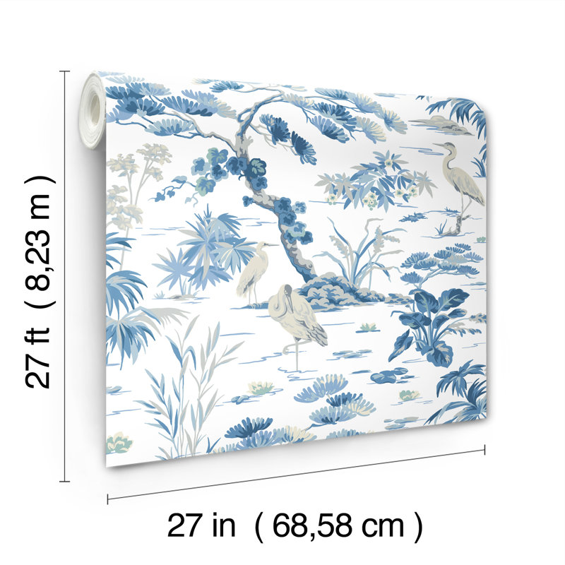 Bridgewater Floral Wallpaper Double Roll by Ronald Redding, White