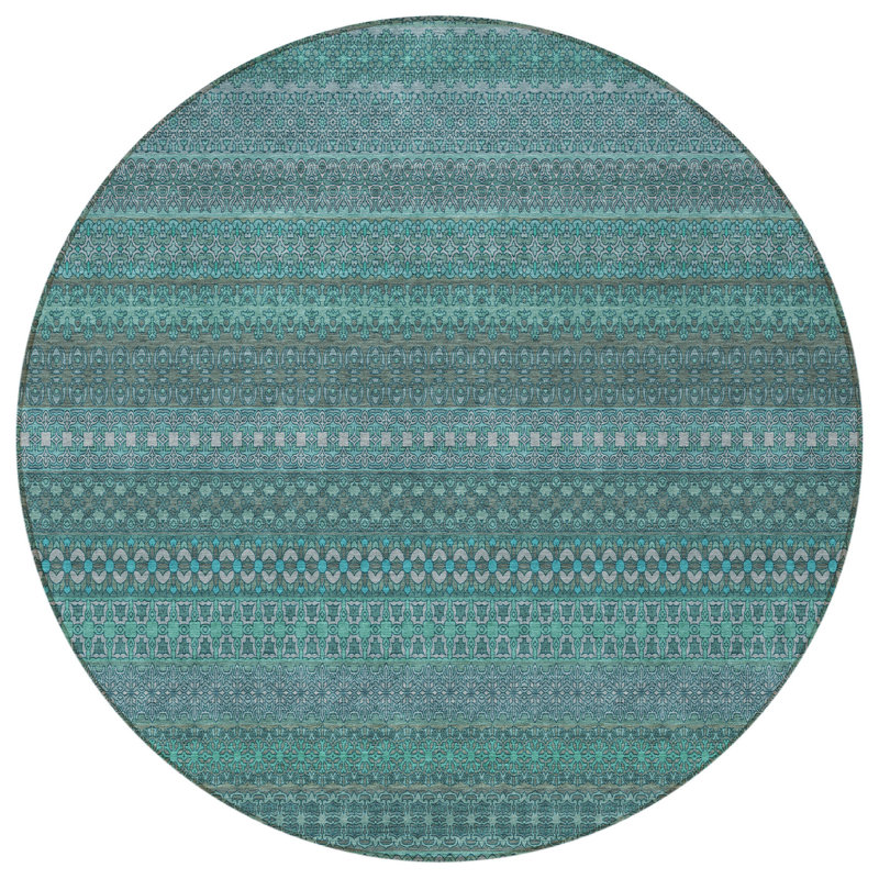 Tapis extérieur rond lavable antidérapant 8 pi