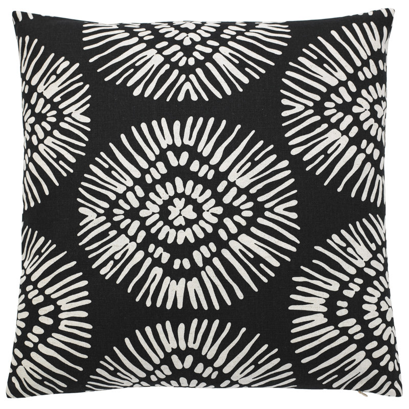 Lanai Pillow Sham Cotton Blend Geometric Sham, Euro, Black
