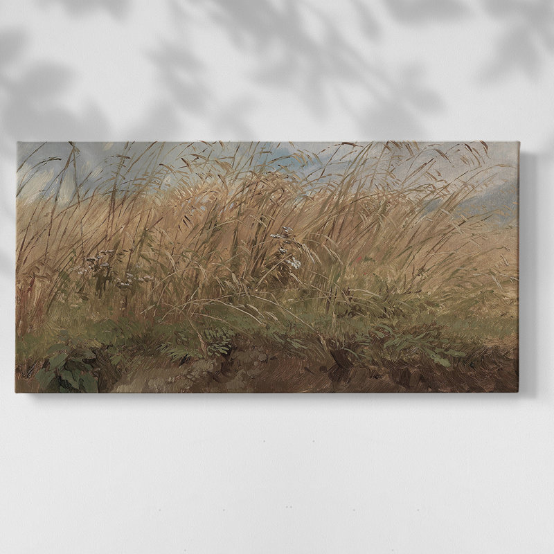 Série paysage - DCII - Toile tendue avec châssis encadré - Prêt à être accroché, H 21 po x l 41 po, Doré