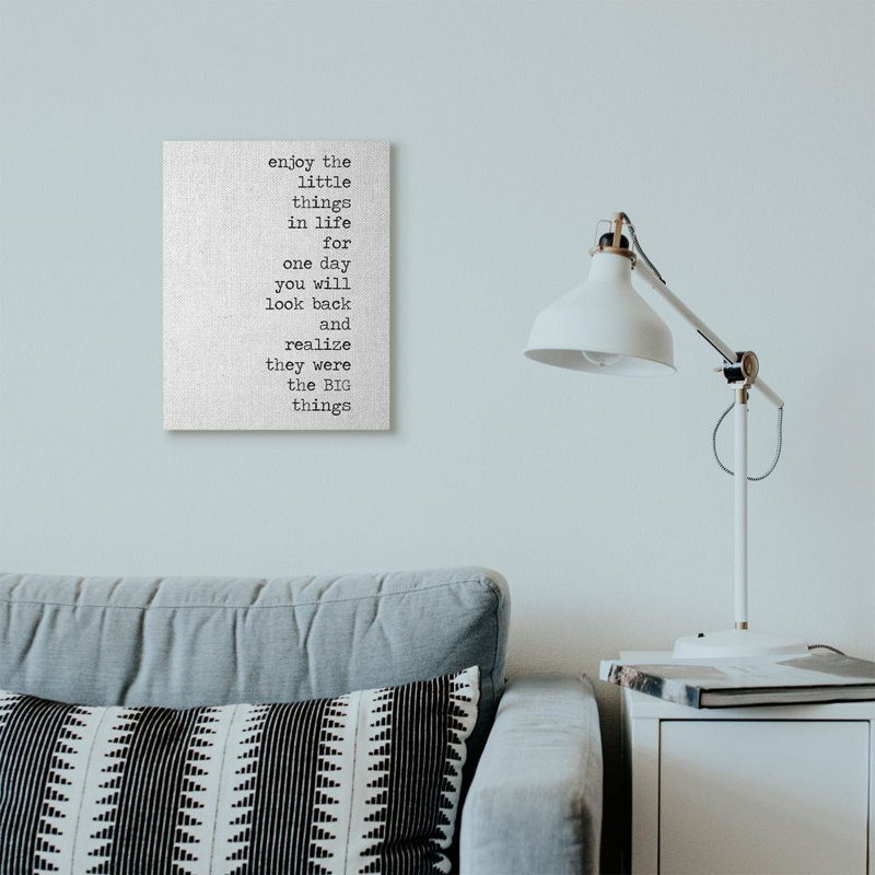 Enjoy par Anna Quach - impression d'art textuel, Toile tendue, H 20 po x l 16 po x P 1,5 po