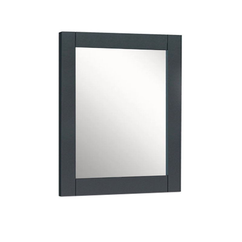 Miroir de salle de bain Olliyah, Gris foncé, 28 po x 30 po