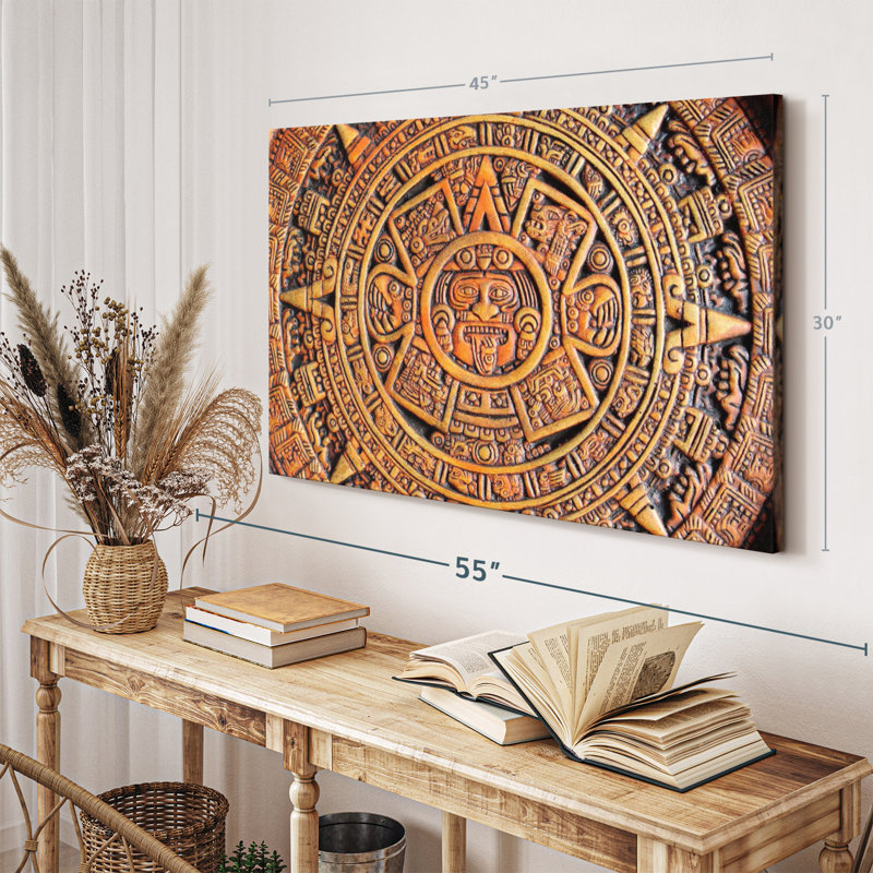 Aztec Calendar Canvas Print, 30" H x 45" W