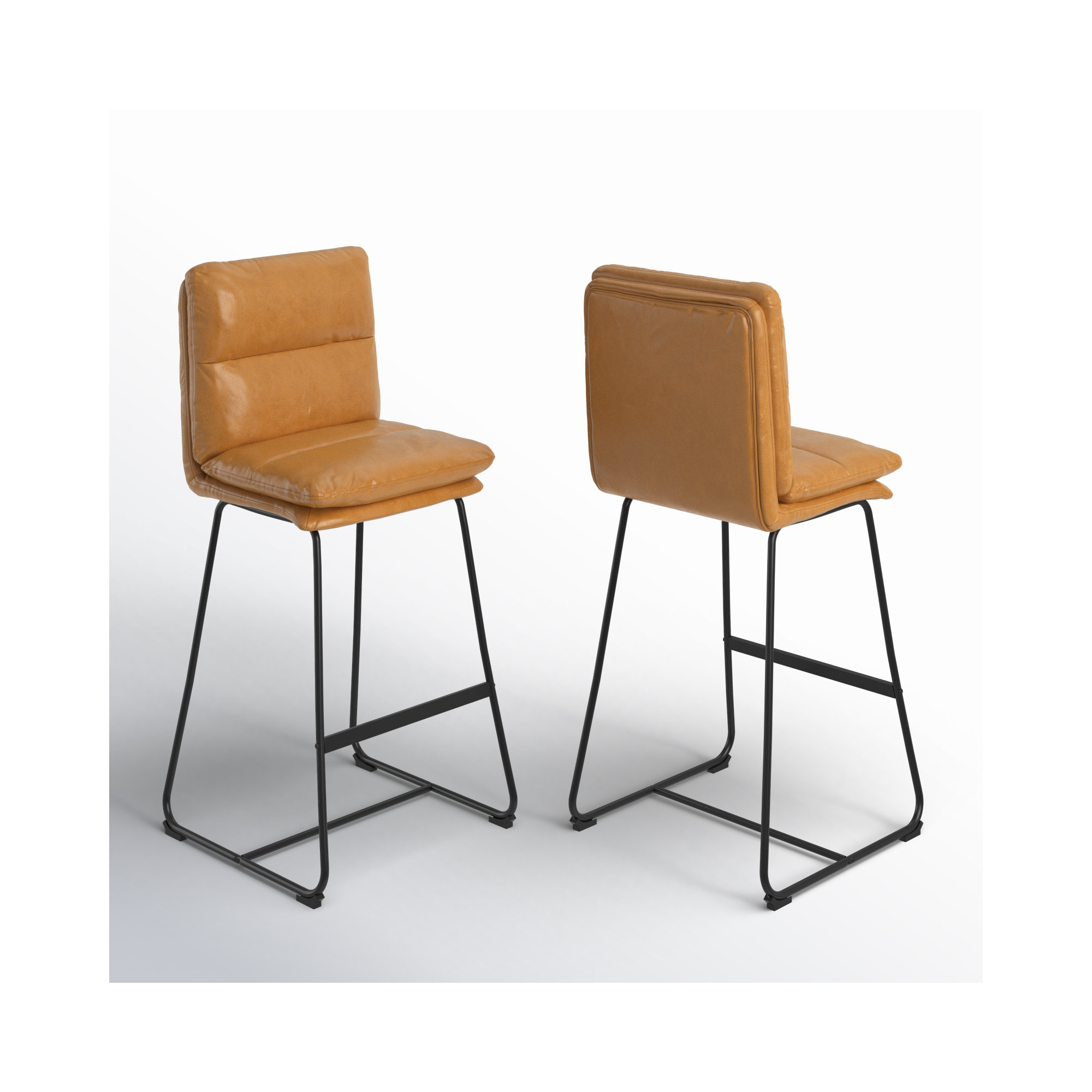 Volana Bar & Counter Stool, Cappuccinno Faux Leather, Bar Stool (30" Seat Height)