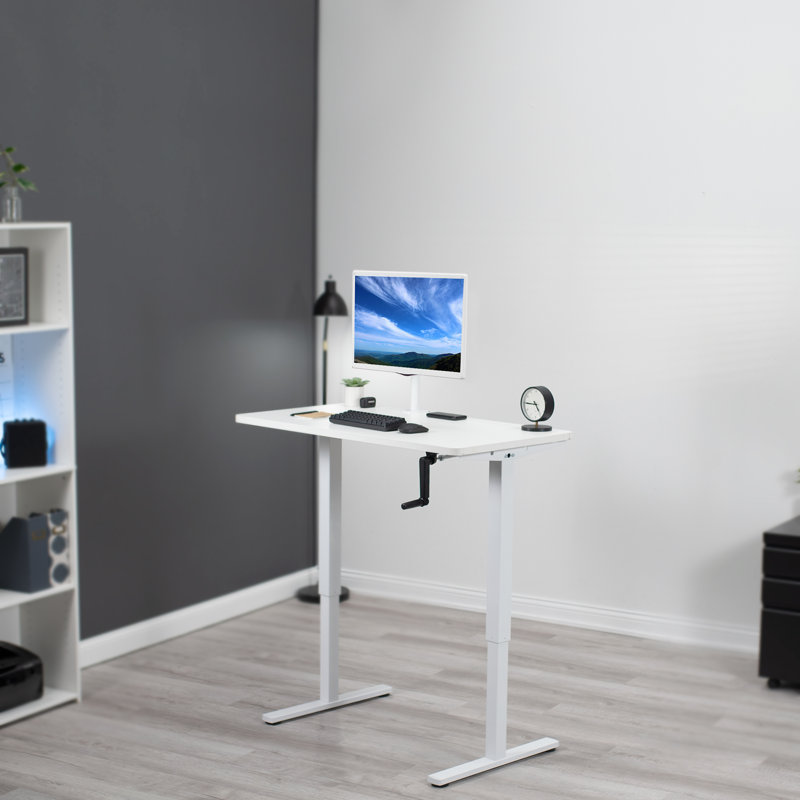Bureau réglable en hauteur 48 po x 30 po, 46.8" H x 43" W x 23.6" D, Dark Walnut/Black