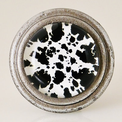Bouton de vache moderne en étain argenté rétro (ensemble de 4) 