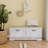 Modern Entryway Shoe Bench With 2 Flip Drawers And Adjustable Shelf In Antique White - Space Saving Easy To Use