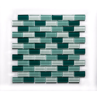Carreau de mosaïque en verre à bord droit 1 "x 2" pour piscine