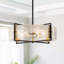Modern 6-Light Cloud Glass Drum Chandelier