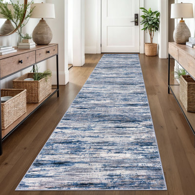 Modern Abstract 2.6x14 Washable Runner Rugs for Hallways Soft Non Slip Extra Long Indoor Runners for Bedroom Kitchen Entryway 