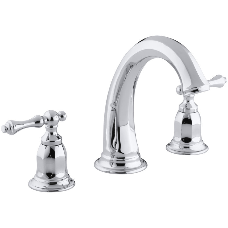 Kelston Double Handle Deck Mounted Roman Tub Trim, Polished Chrome