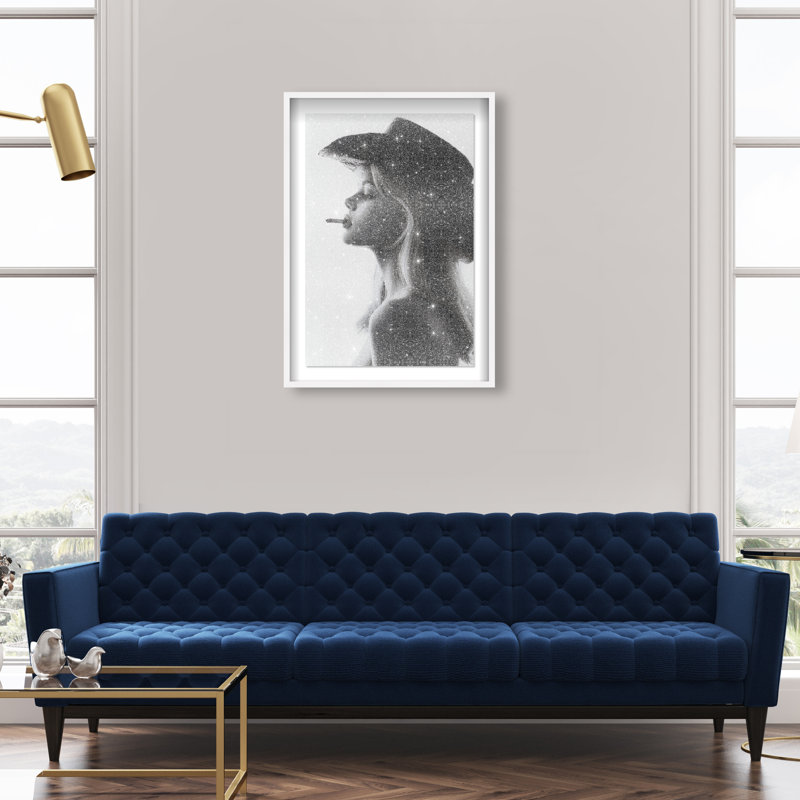 Desert Cowgirl Framed Graphic Art, 25.5"H x 17.5"W, White Shadowbox