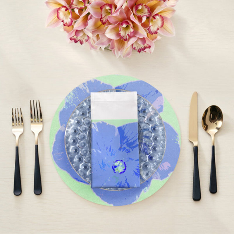 Hibiscus Cotton Sateen Dinner Napkins, Clematis