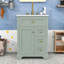 Meuble-lavabo compact compact avec lavabo en céramique lisse, charnières à fermeture en douceur et grand espace de rangement-121607017