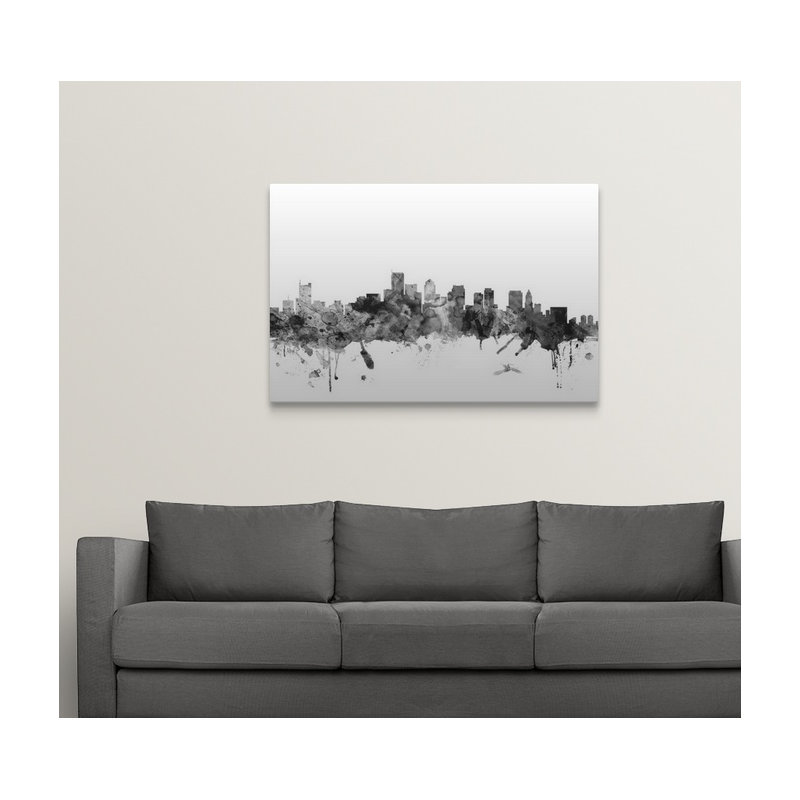 «Boston Massachusetts Skyline» par Francy, impression, H 40 po x l 60 po x P 1,5 po, Toile