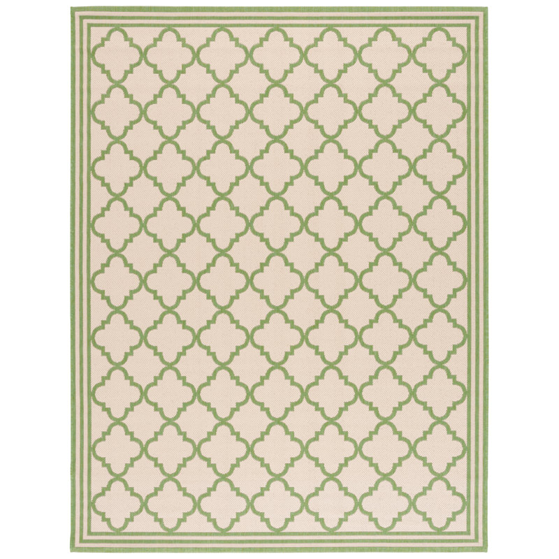 Tapis d'intérieur / extérieur à motif géométrique Jahmari Performance, Rectangle 6 pi 7 po x 9 pi