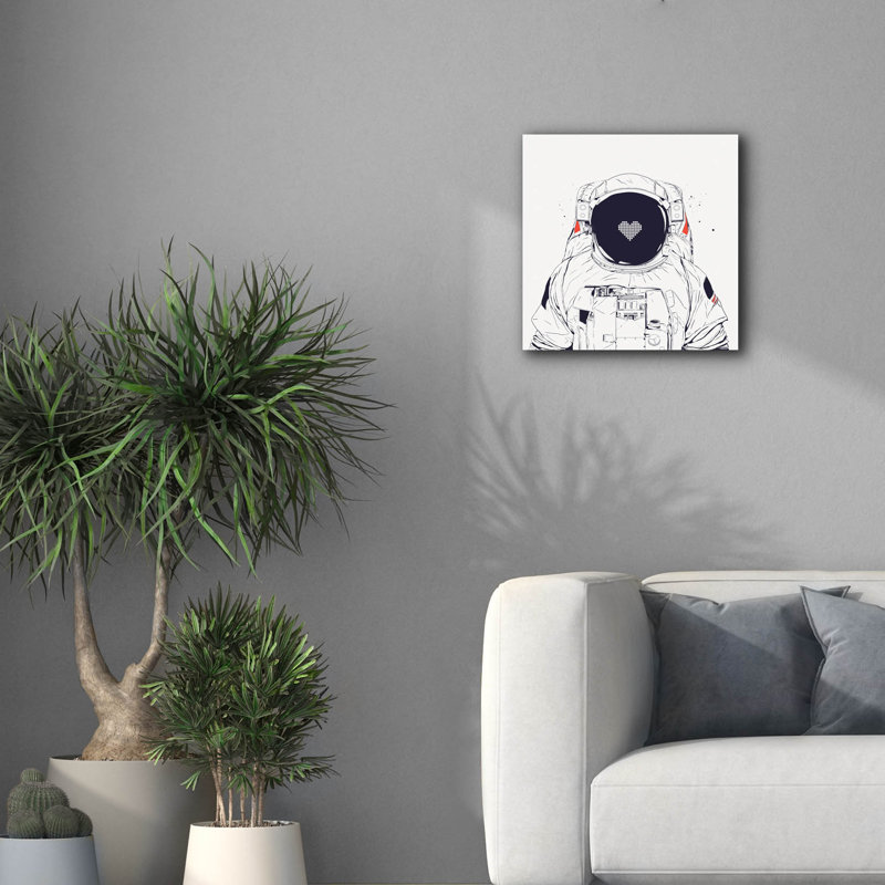 'Astronaut Love' by Balazs Solti Wall Art, 18" H x 18" W