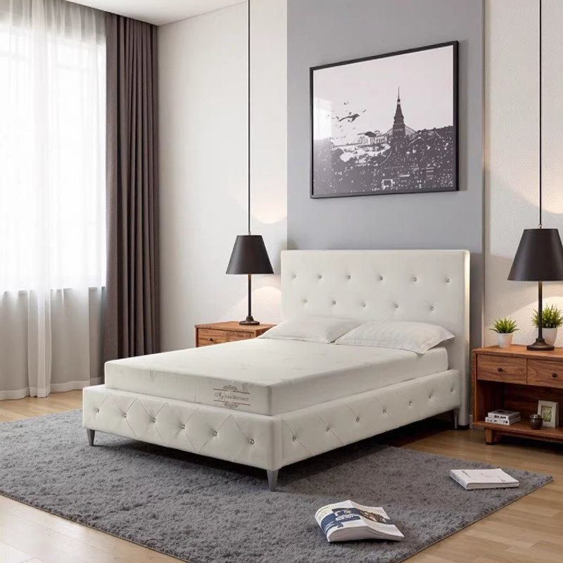 Matelas pour grand lit en mousse viscoélastique infusé d'AMOUR: 3 couches de soutien extra ferme avec housse en tricot extensible infusée d'aloès rafraîchissant, compressé en rouleau dans une boîte pour un sommeil confortable