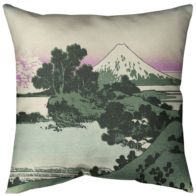 Katsushika Hokusai Leather/Suede Reversible Throw Pillow