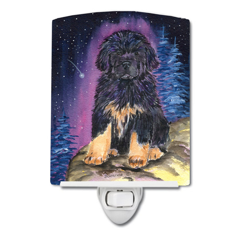 Starry Tibetan Mastiff Ceramic Night Light