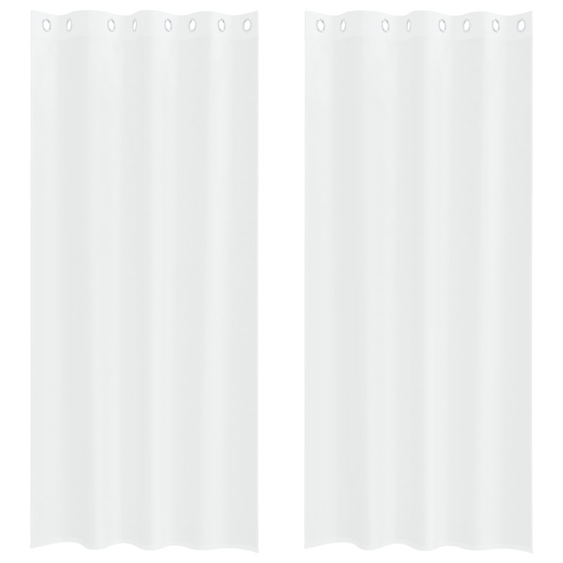 Curtains With Curtains 2 Pcs Polyester, 245cm Width x 140cm Drop, White