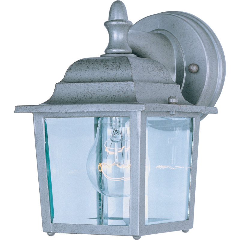Allegan 16.5" H Aluminum Outdoor Wall Lantern with Transparent Glass, Pewter