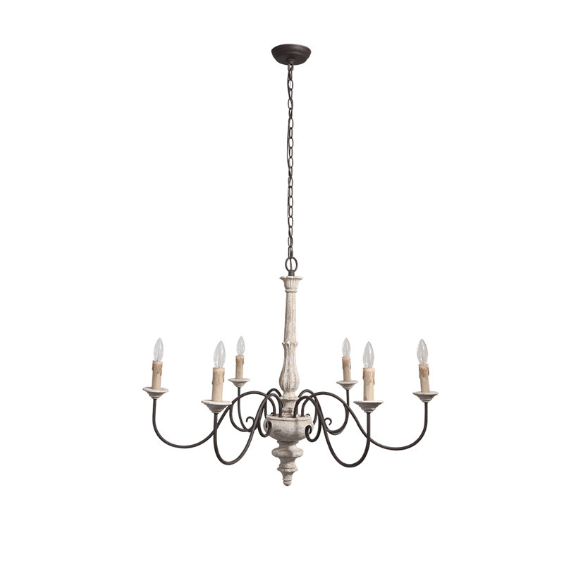 Lustre classique à 6 lumières de style bougie Buckner
