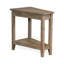 Chairside End Table with Shelf, 24 Inch Angled Light Brown Mahogany